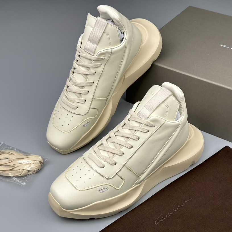 Rick Owens Geth Leather Sneakers - DopestKickz