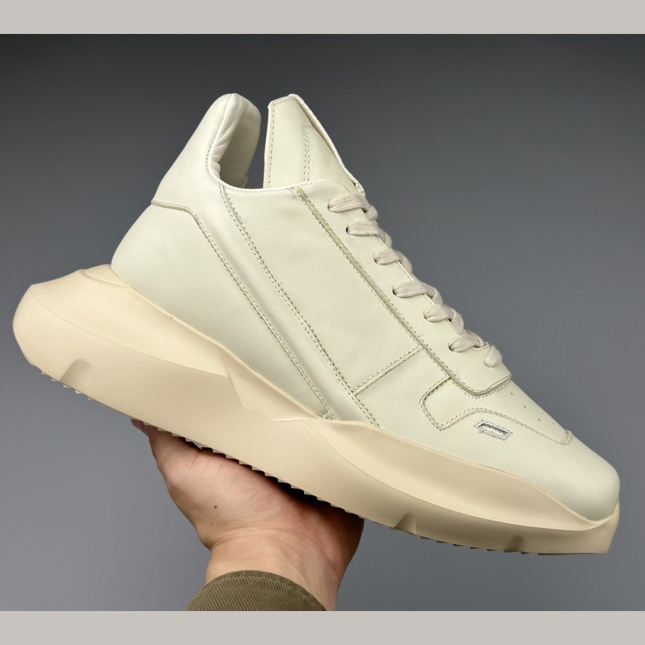 Rick Owens Geth Leather Sneakers - DopestKickz