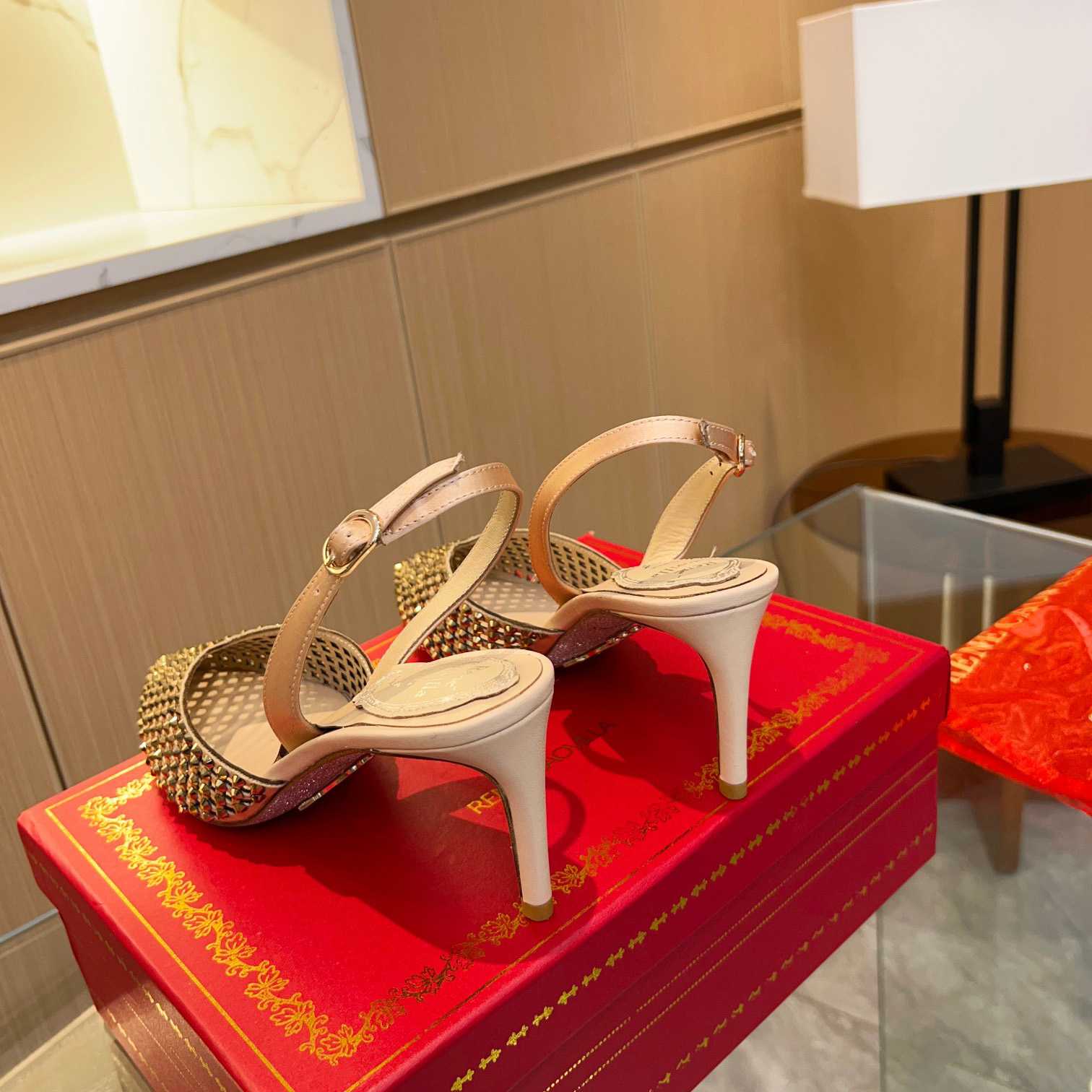 Rene Caovilla Ginger Crystal Silver Slingback 80 - DopestKickz