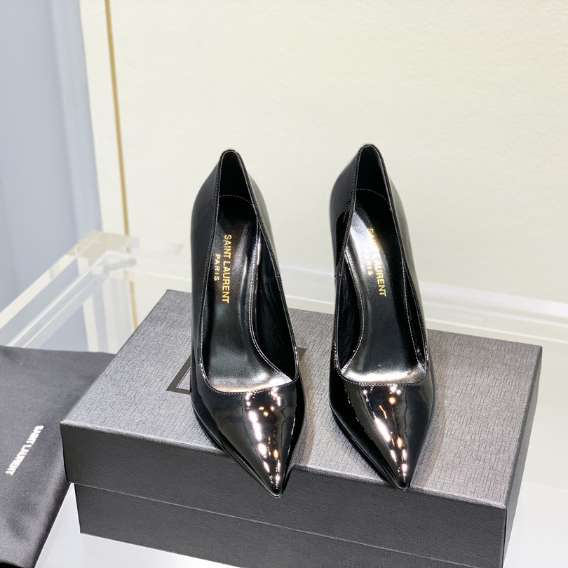 Saint Laurent Logo-heel Leather Pumps - DopestKickz