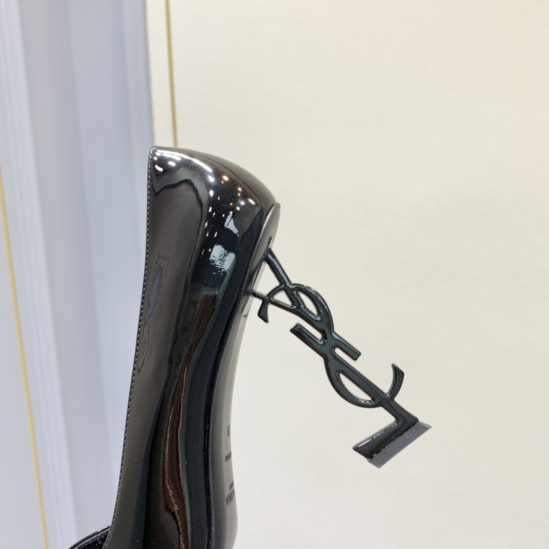 Saint Laurent Logo-heel Leather Pumps - DopestKickz