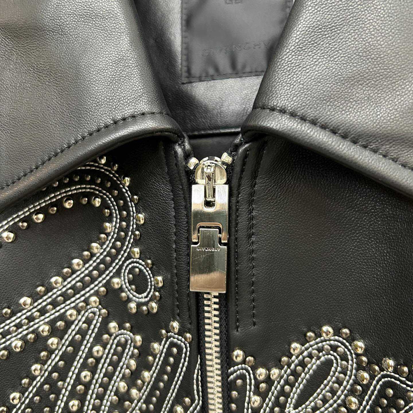 Givenchy Studded-logo Leather Jacket - DopestKickz