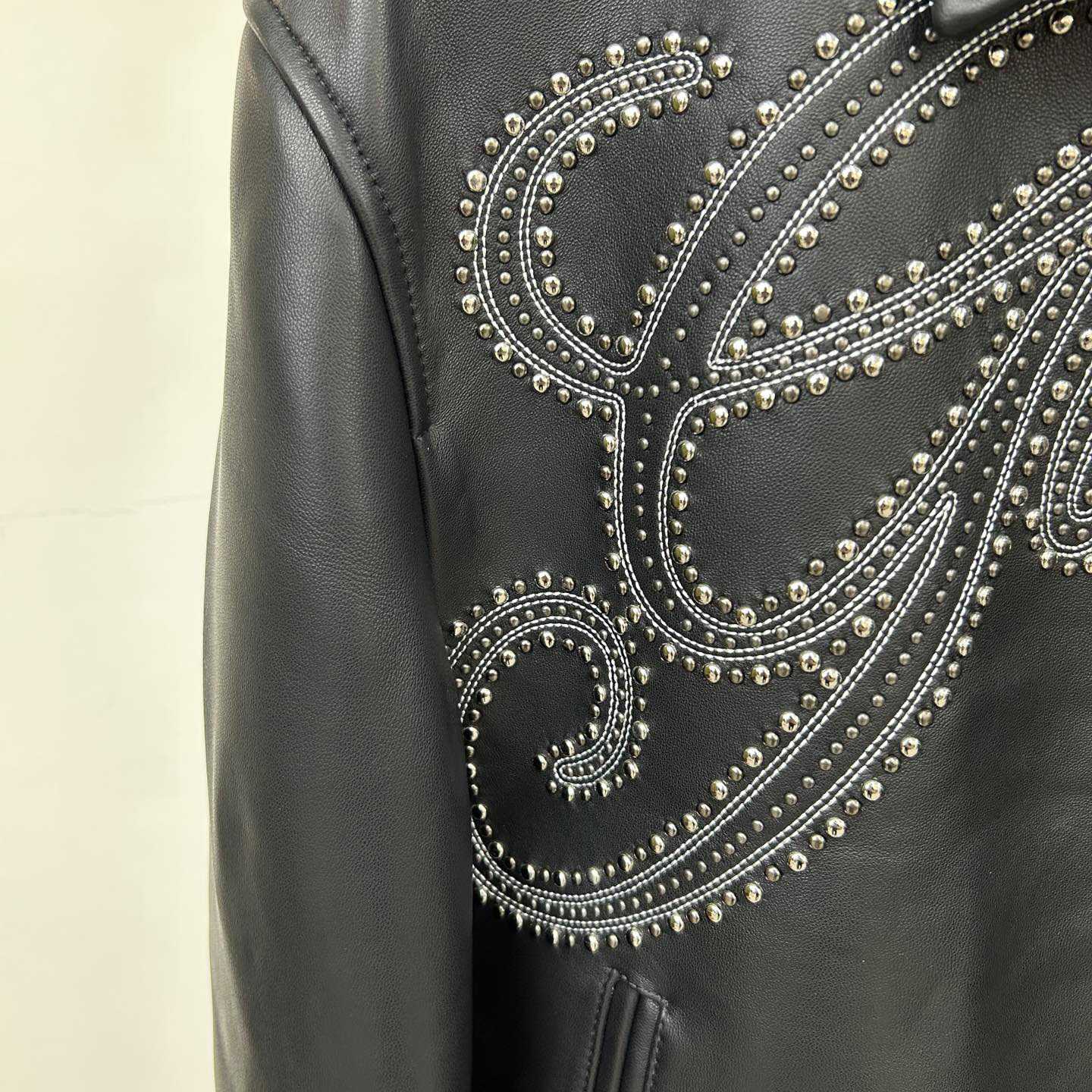 Givenchy Studded-logo Leather Jacket - DopestKickz