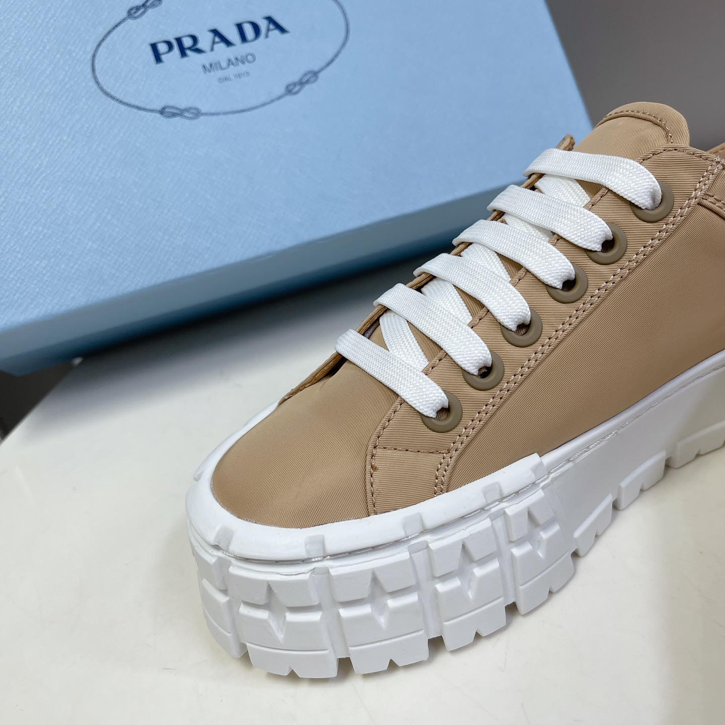 Prada Double Wheel Nylon Gabardine Sneakers - DopestKickz