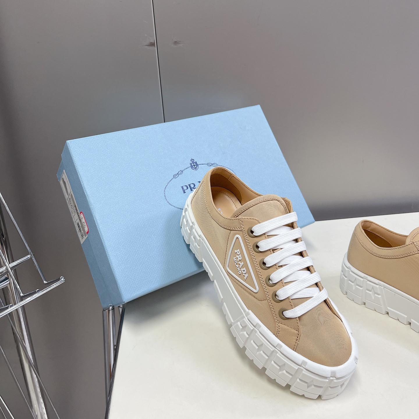 Prada Double Wheel Nylon Gabardine Sneakers - DopestKickz