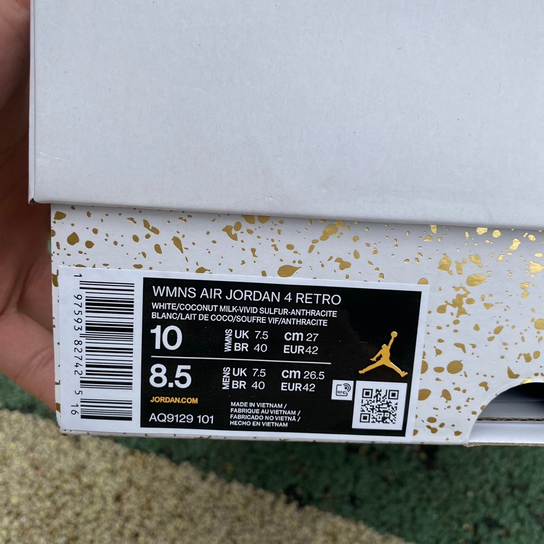 Air Jordan 4 Retro Vivid Sulfur Sneakers     AQ9129-101 - DopestKickz