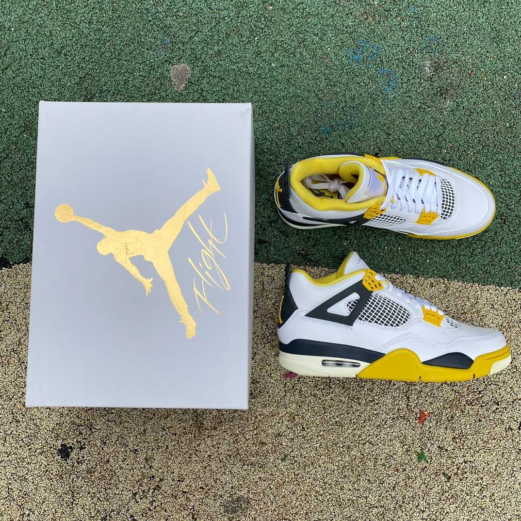 Air Jordan 4 Retro Vivid Sulfur Sneakers     AQ9129-101 - DopestKickz
