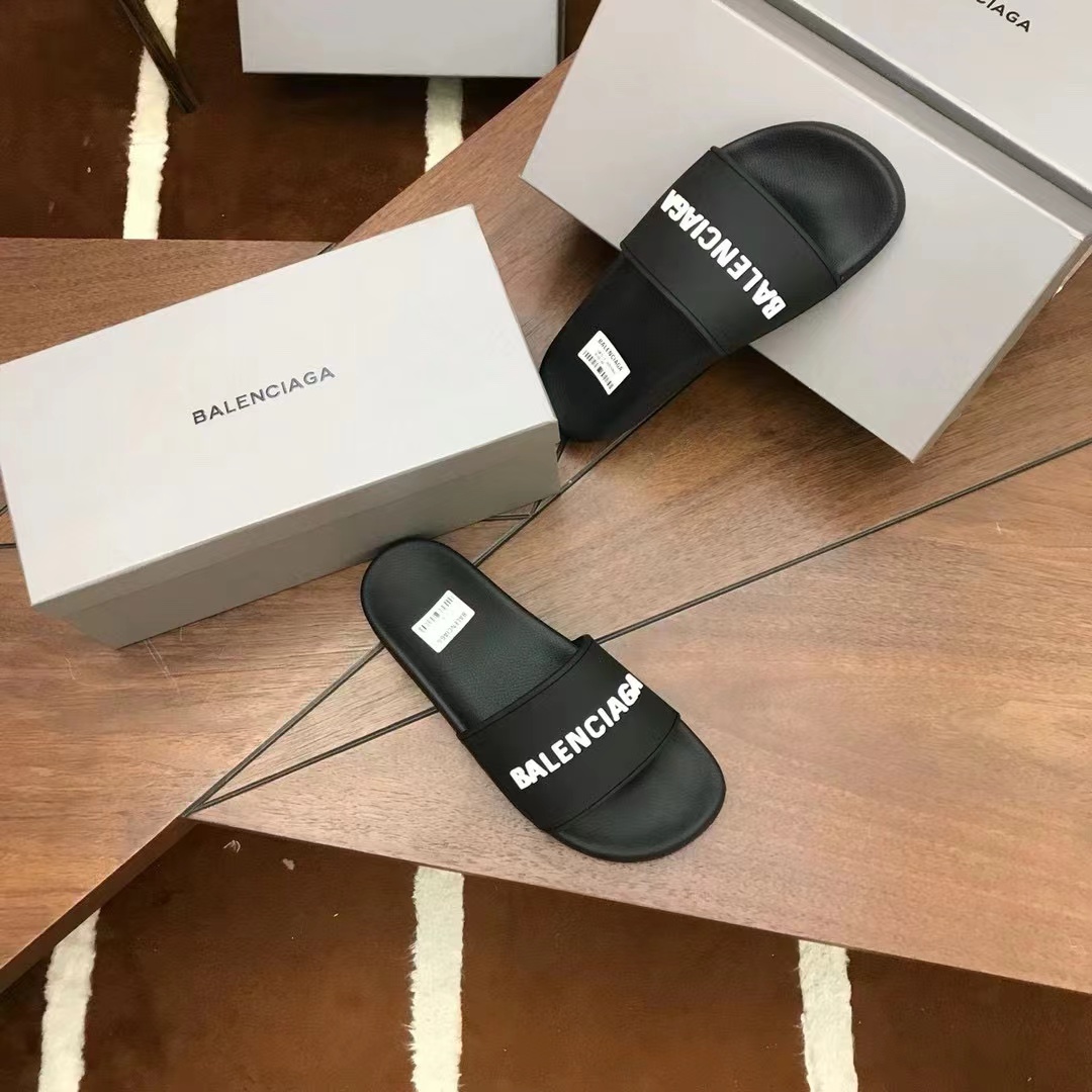 Balenciaga Logo Slide Sandal - DopestKickz