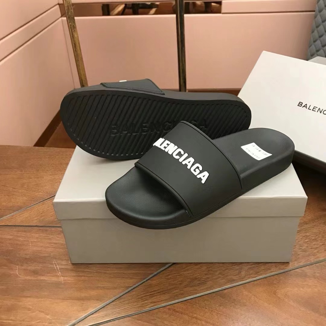 Balenciaga Logo Slide Sandal - DopestKickz