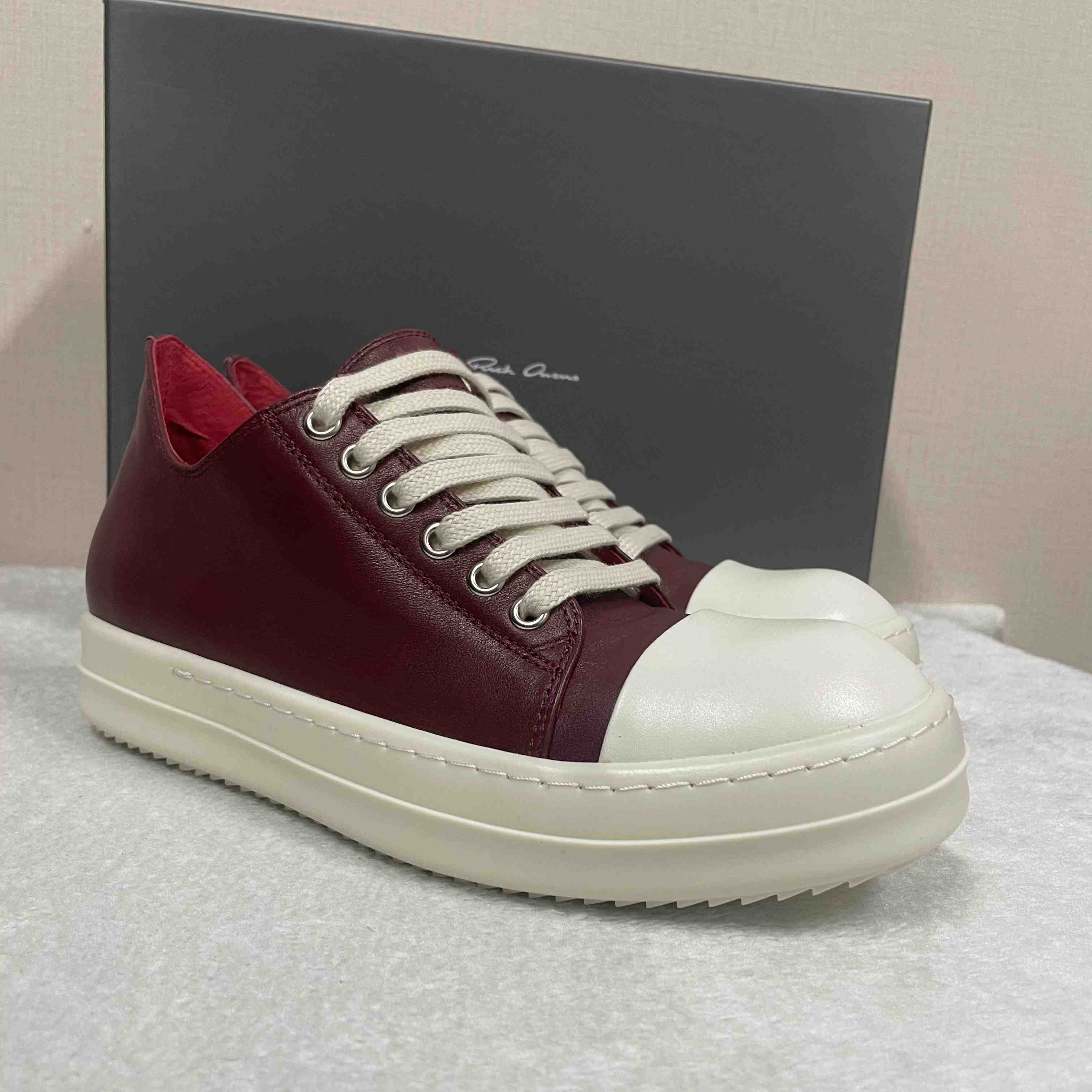 Rick Owens Low-Top Leather Sneakers - DopestKickz