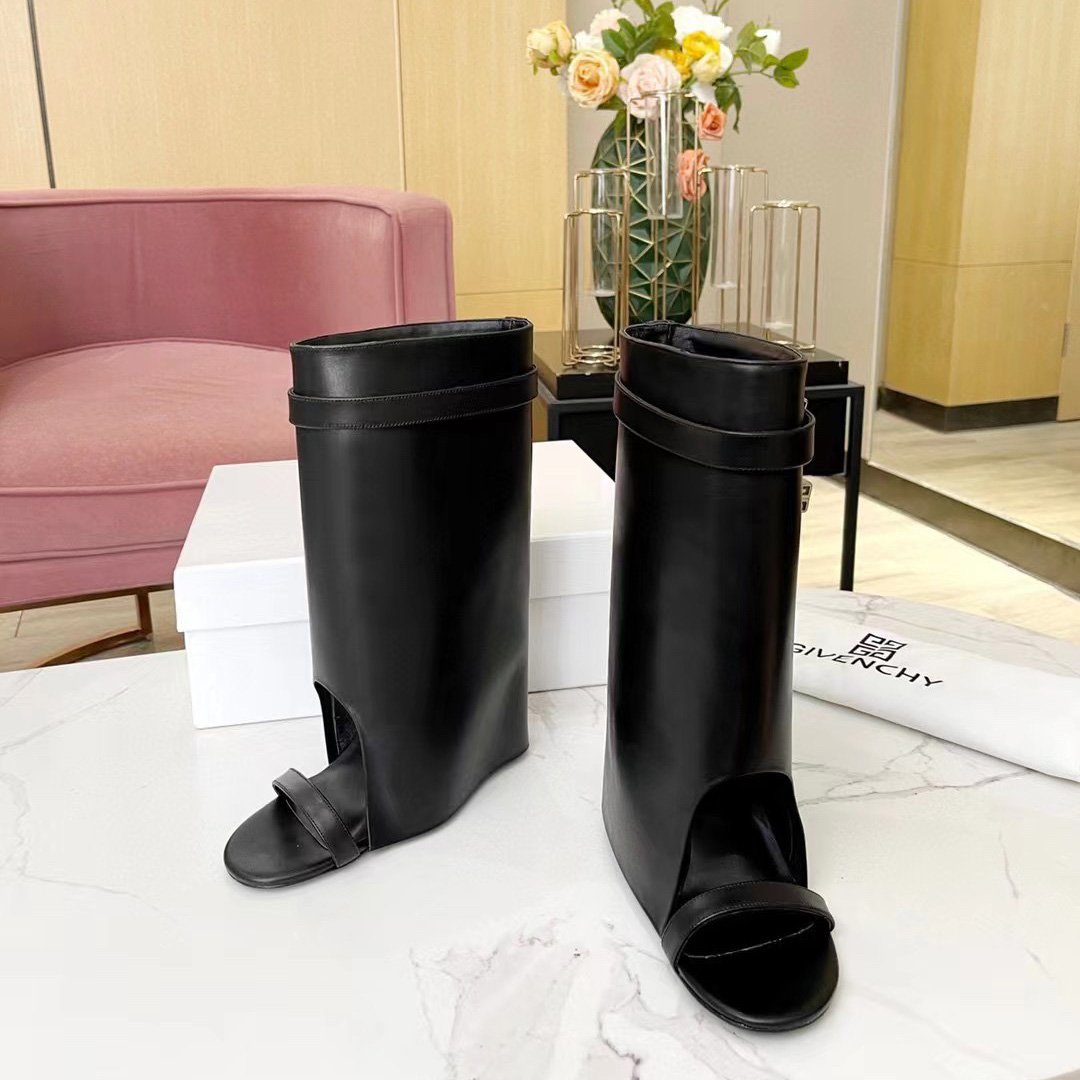 Givenchy Shark Lock Sandals In Leather - DopestKickz