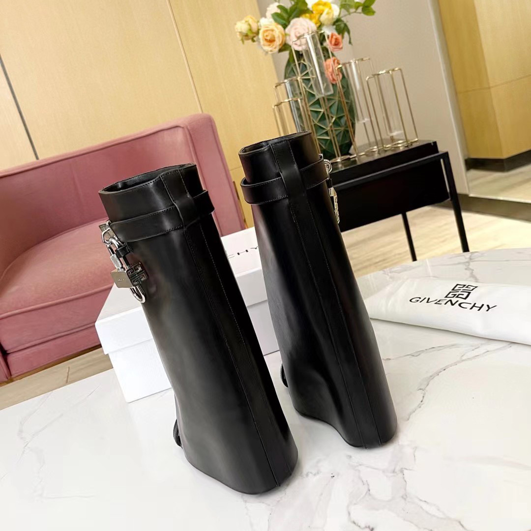 Givenchy Shark Lock Sandals In Leather - DopestKickz