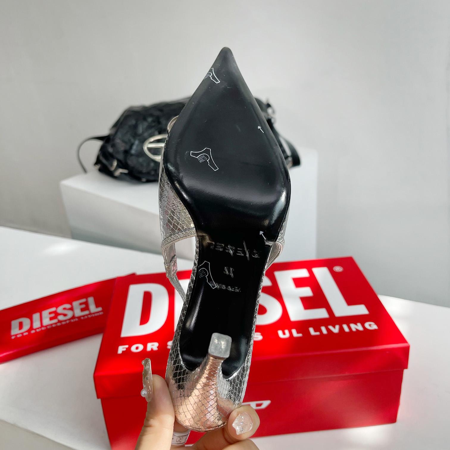 Diesel D-Venus Sb - Patent Snake-effect Slingback Pumps - DopestKickz