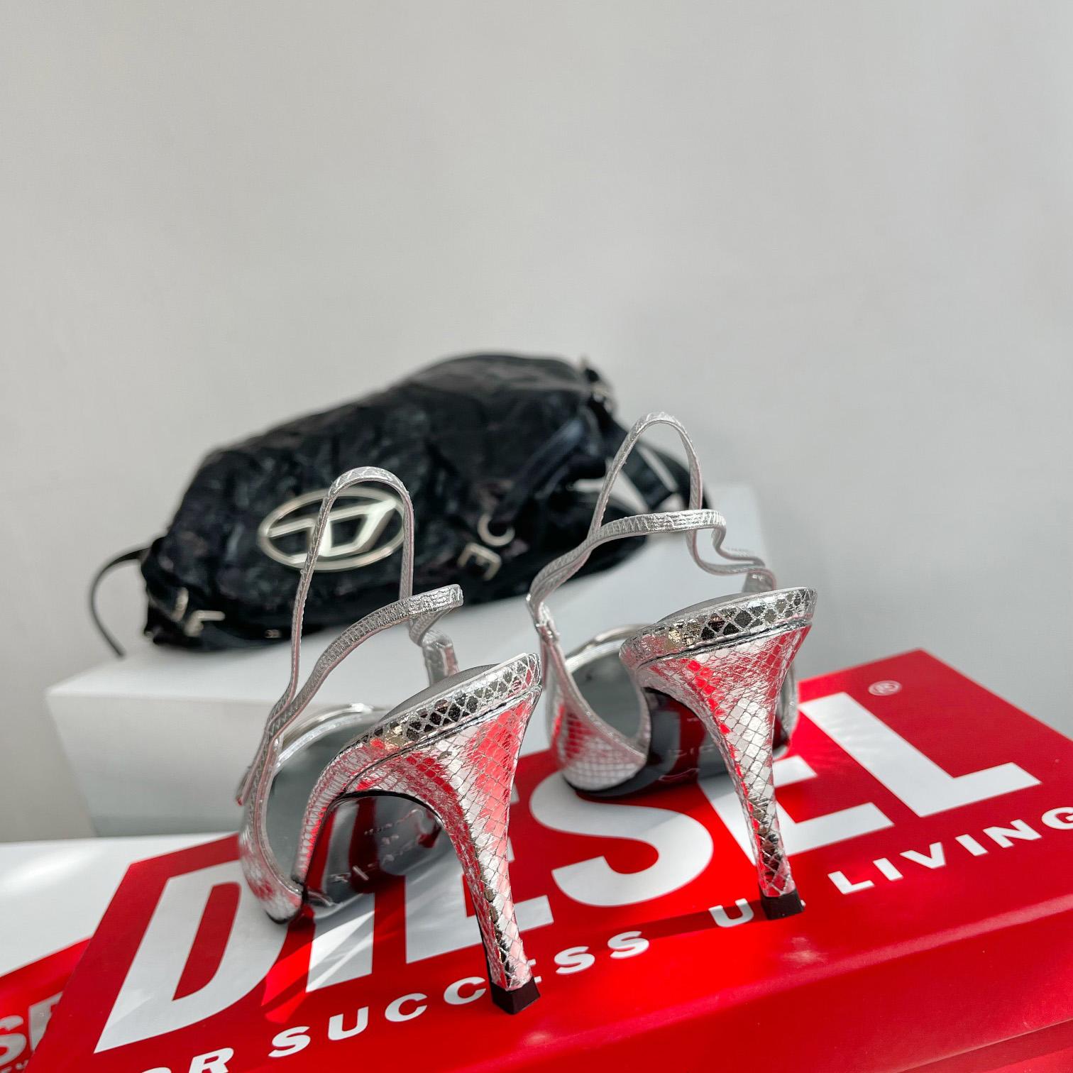 Diesel D-Venus Sb - Patent Snake-effect Slingback Pumps - DopestKickz