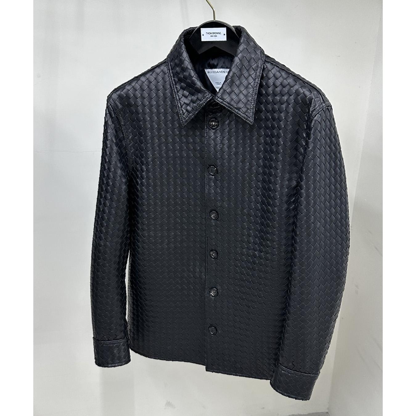 Bottega Veneta Intrecciato Relaxed Leather Shirt - DopestKickz