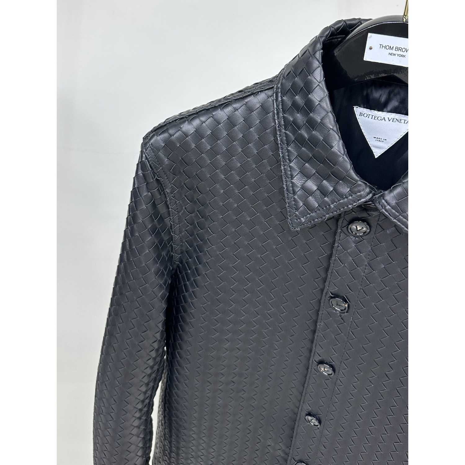 Bottega Veneta Intrecciato Relaxed Leather Shirt - DopestKickz