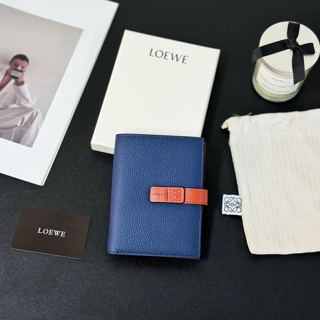 Loewe Medium Vertical Grained-Leather Wallet(14×11cm) - DopestKickz