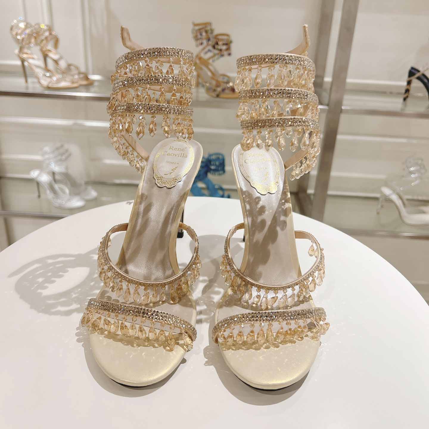 Rene Caovilla Natural Chandelier Sandals - DopestKickz