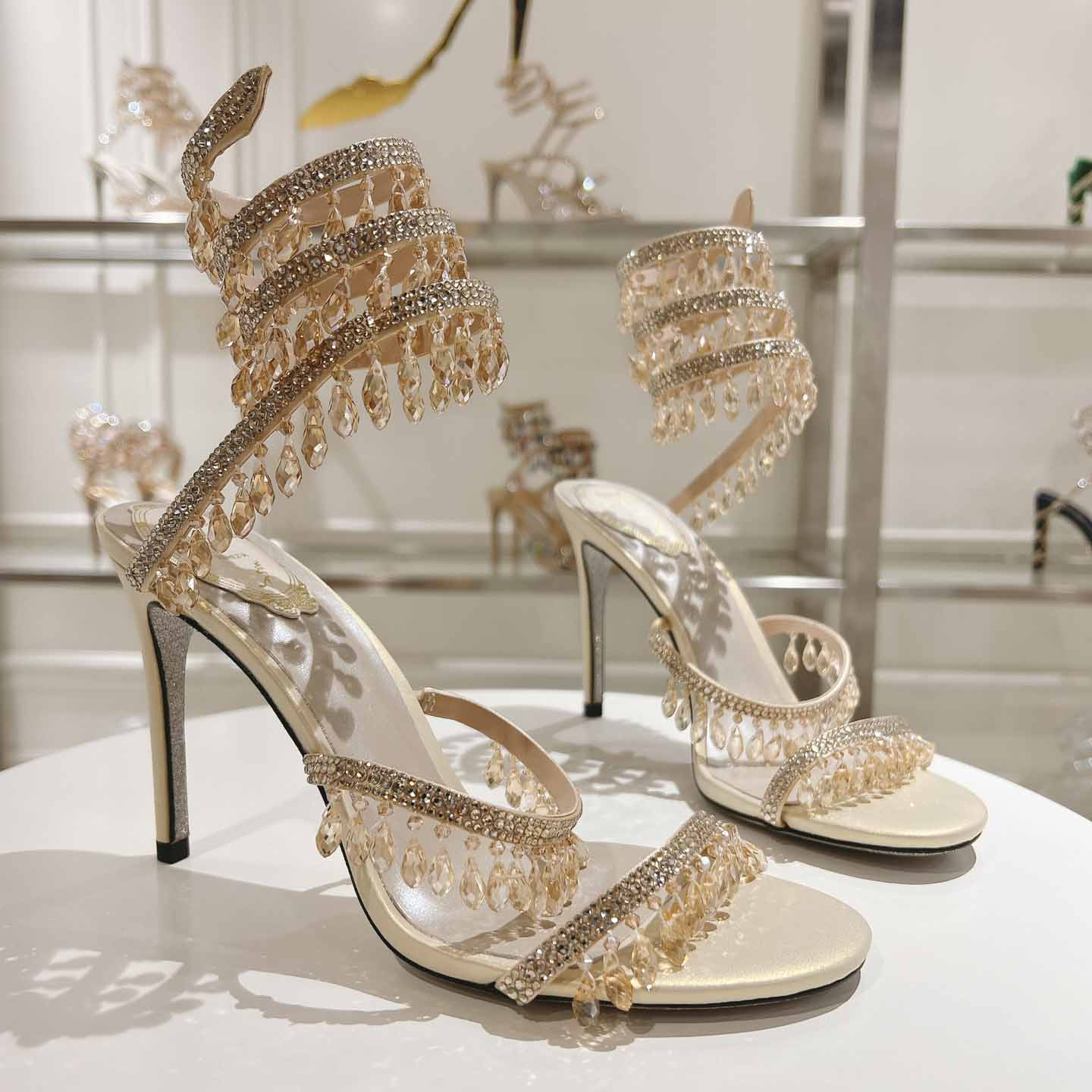 Rene Caovilla Natural Chandelier Sandals - DopestKickz