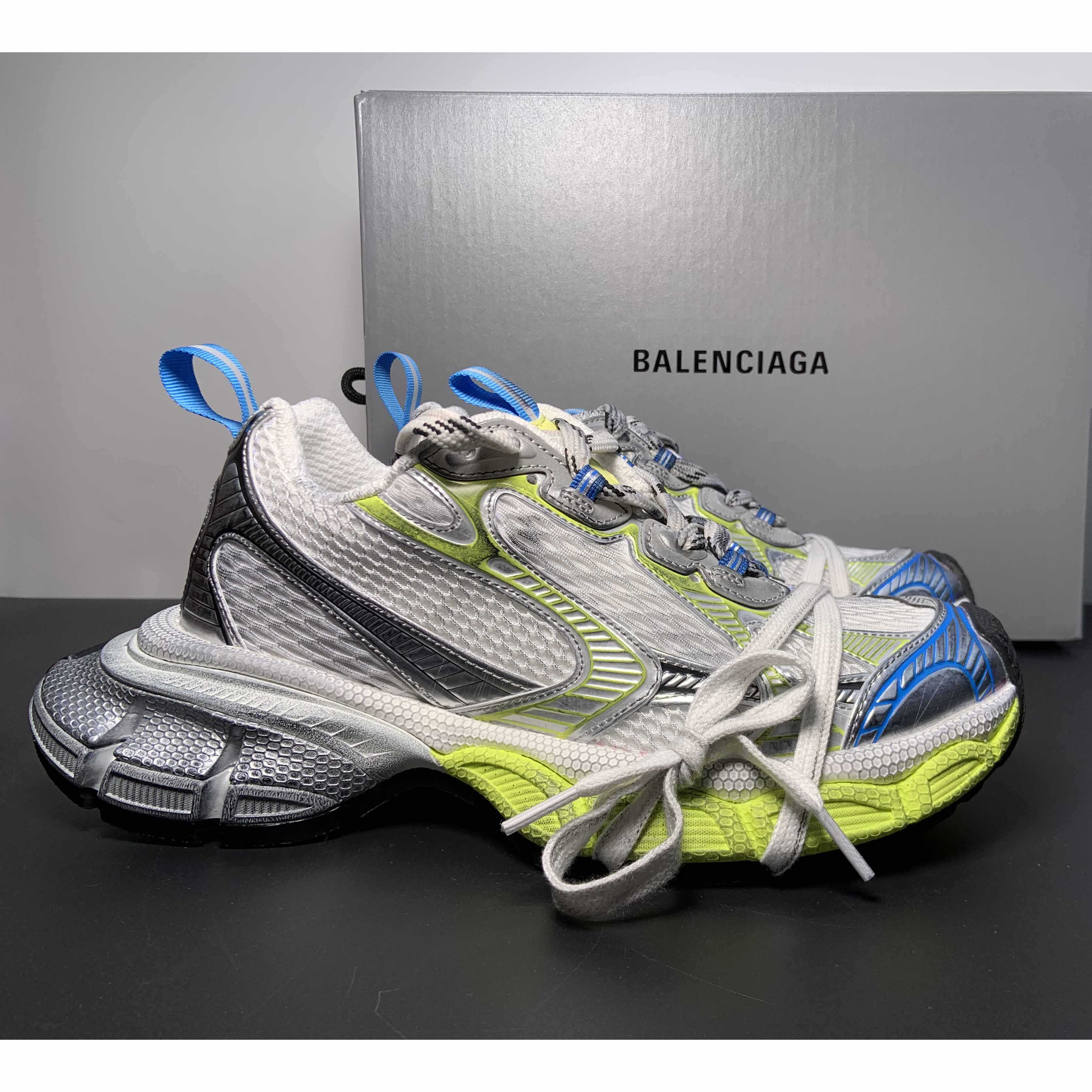 Balenciaga 3XL Sneaker In White/Yellow And Blue - DopestKickz
