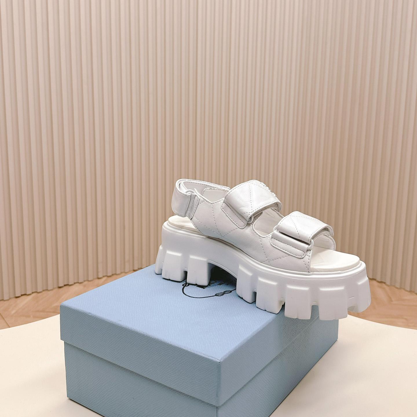 Prada Monolith Nappa Leather Sandals - DopestKickz