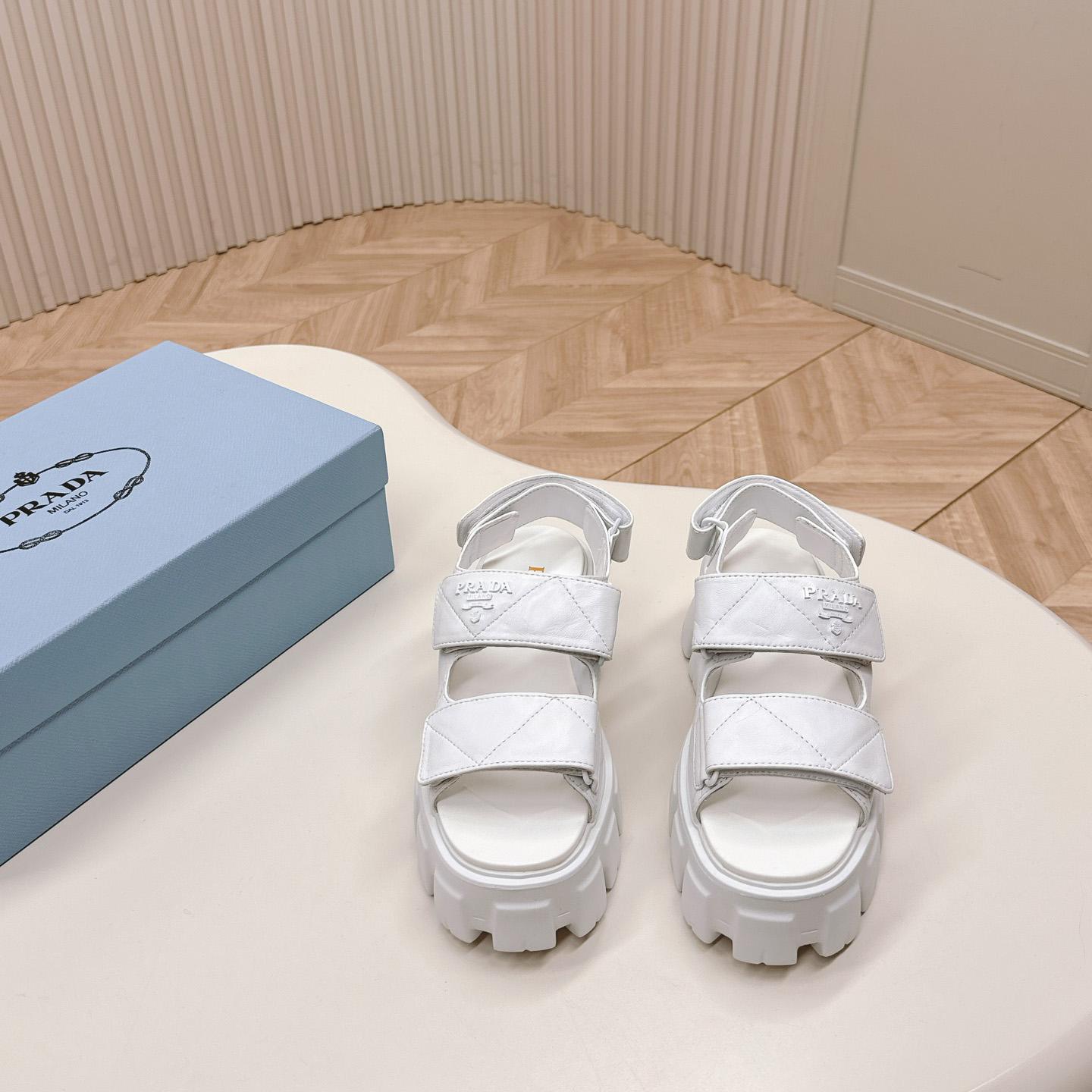Prada Monolith Nappa Leather Sandals - DopestKickz
