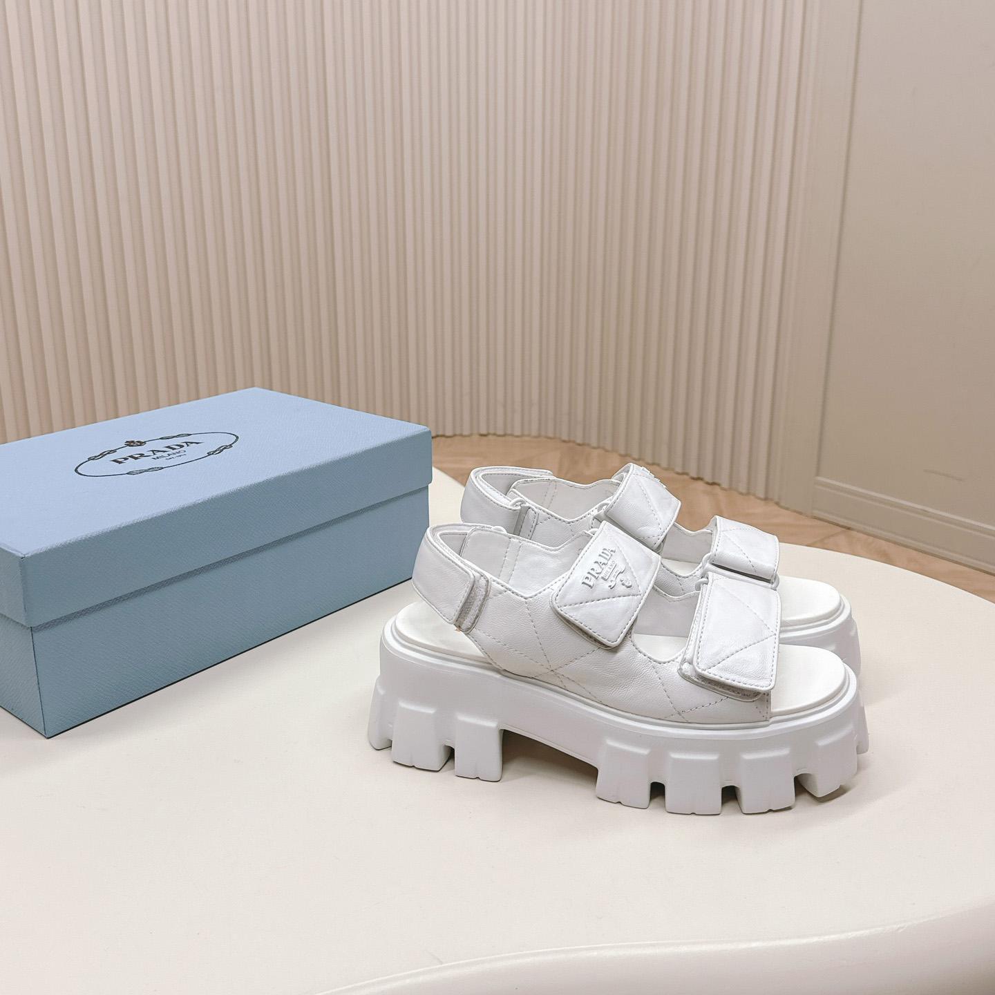 Prada Monolith Nappa Leather Sandals - DopestKickz