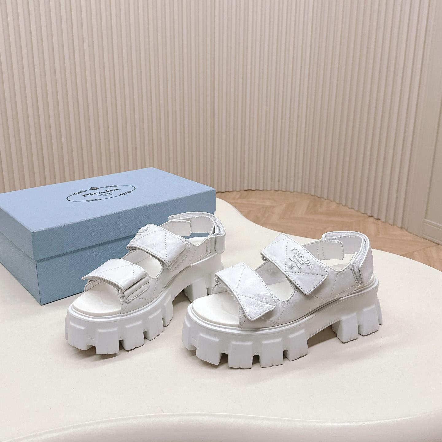 Prada Monolith Nappa Leather Sandals - DopestKickz