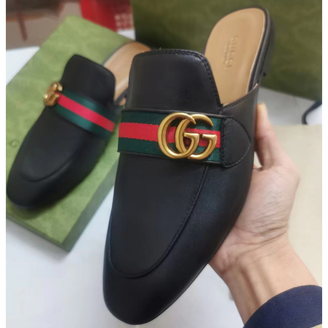 Gucci Web-trimmed Slippers - DopestKickz