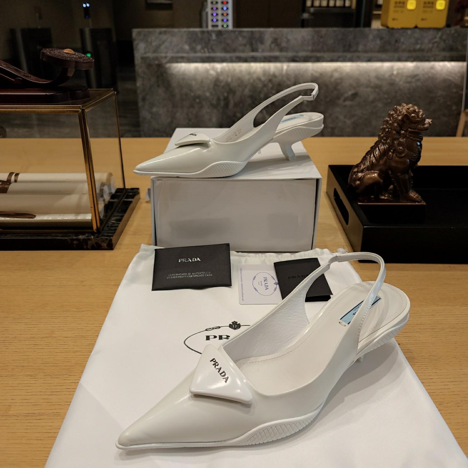 Prada Leather Slingback Pumps - DopestKickz