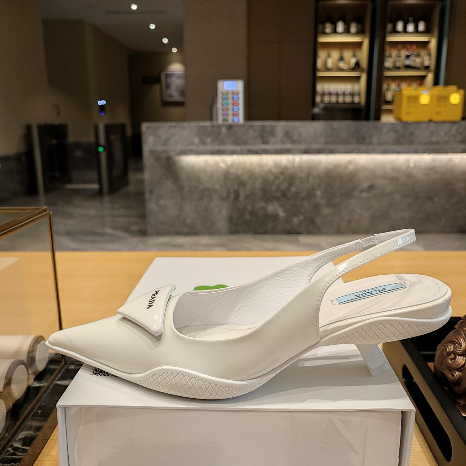 Prada Leather Slingback Pumps - DopestKickz