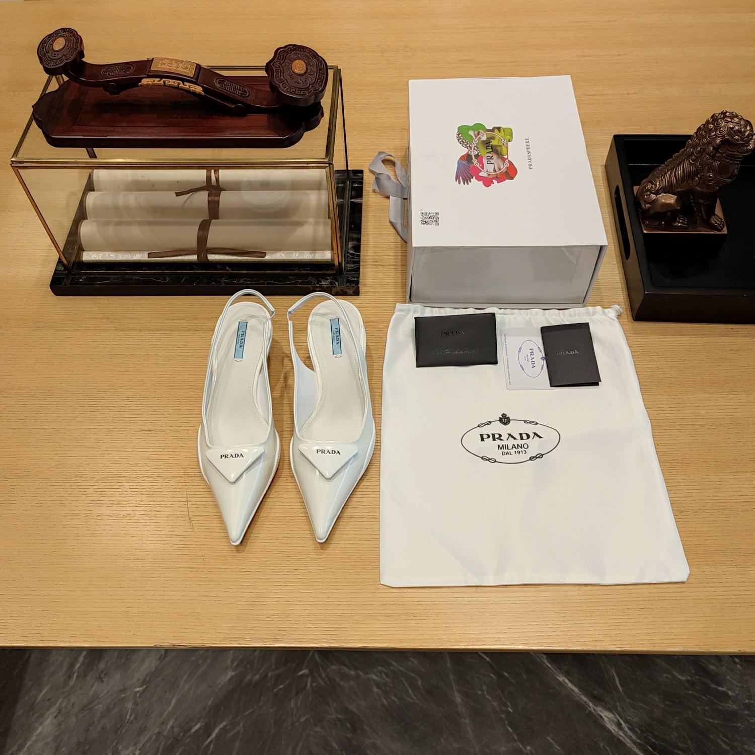 Prada Leather Slingback Pumps - DopestKickz