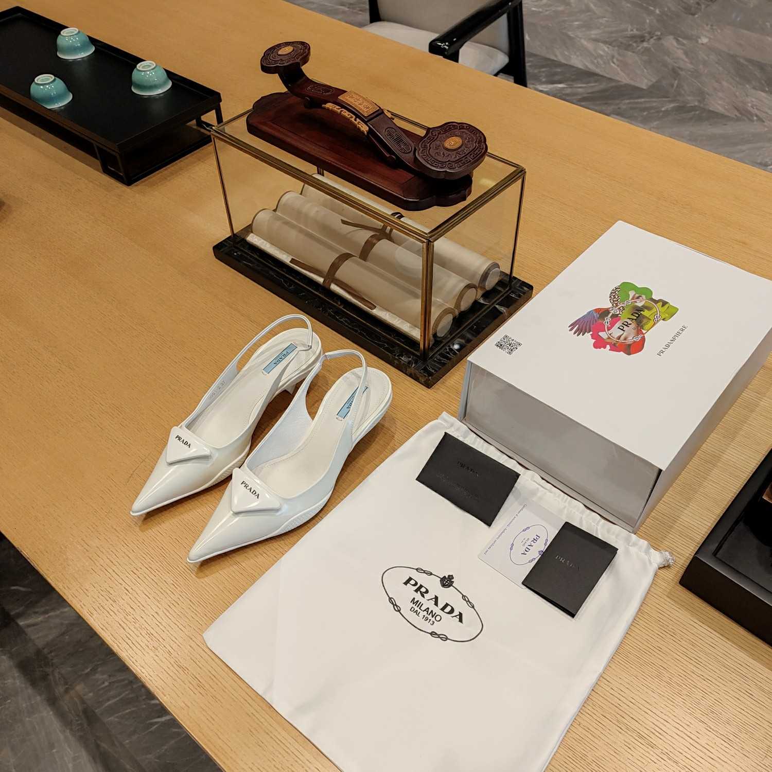 Prada Leather Slingback Pumps - DopestKickz