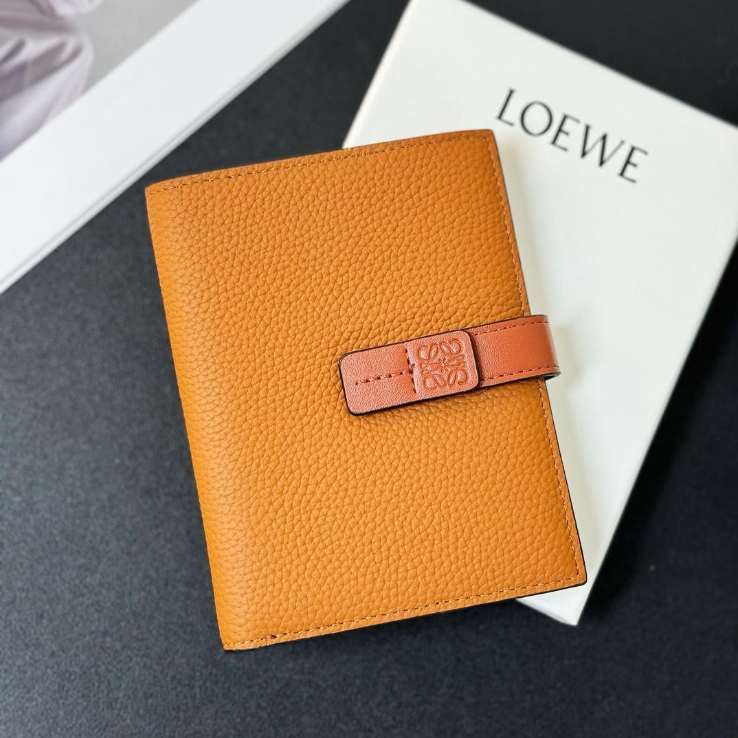 Loewe Medium Vertical Grained-Leather Wallet(14×11cm) - DopestKickz