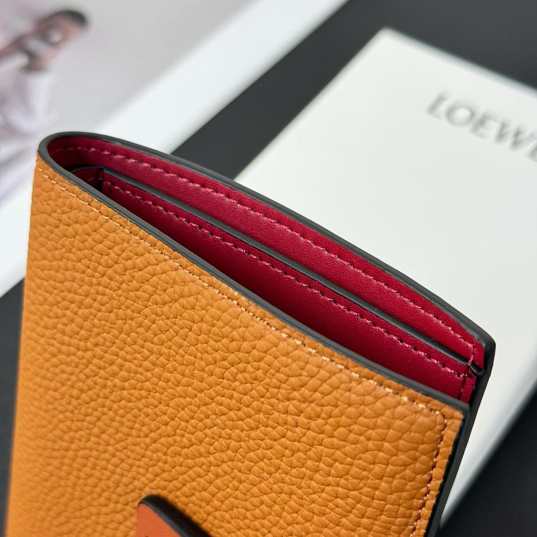 Loewe Medium Vertical Grained-Leather Wallet(14×11cm) - DopestKickz