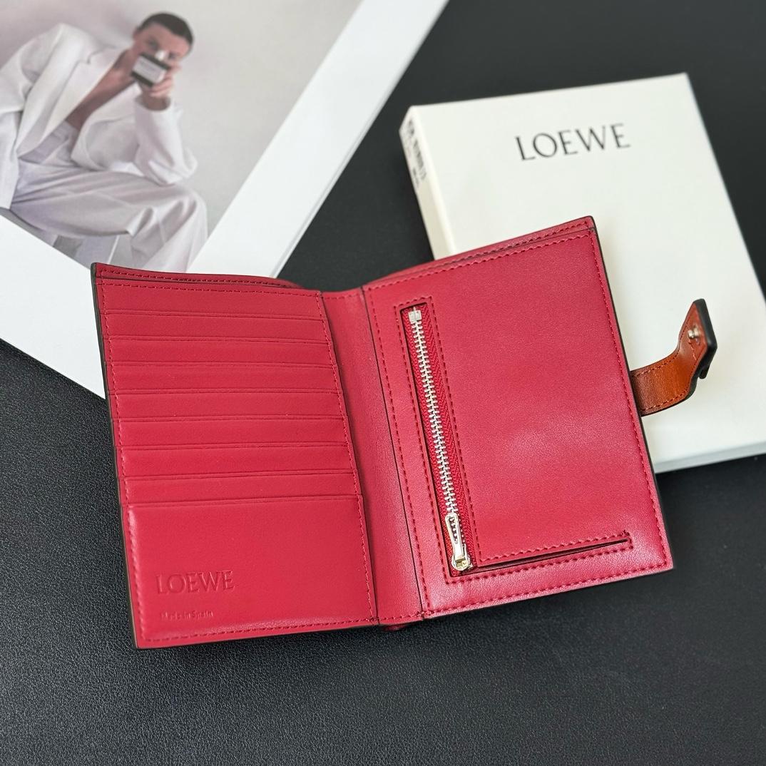 Loewe Medium Vertical Grained-Leather Wallet(14×11cm) - DopestKickz