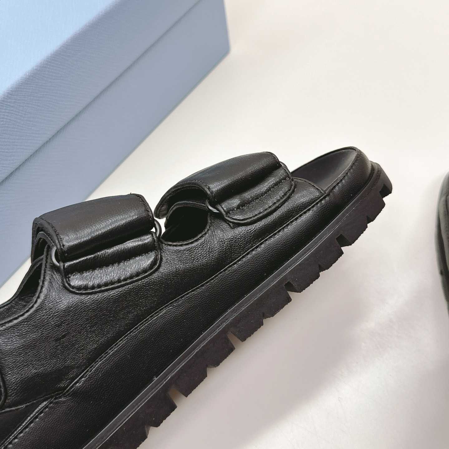 Prada Flat Nappa Leather Sandals - DopestKickz