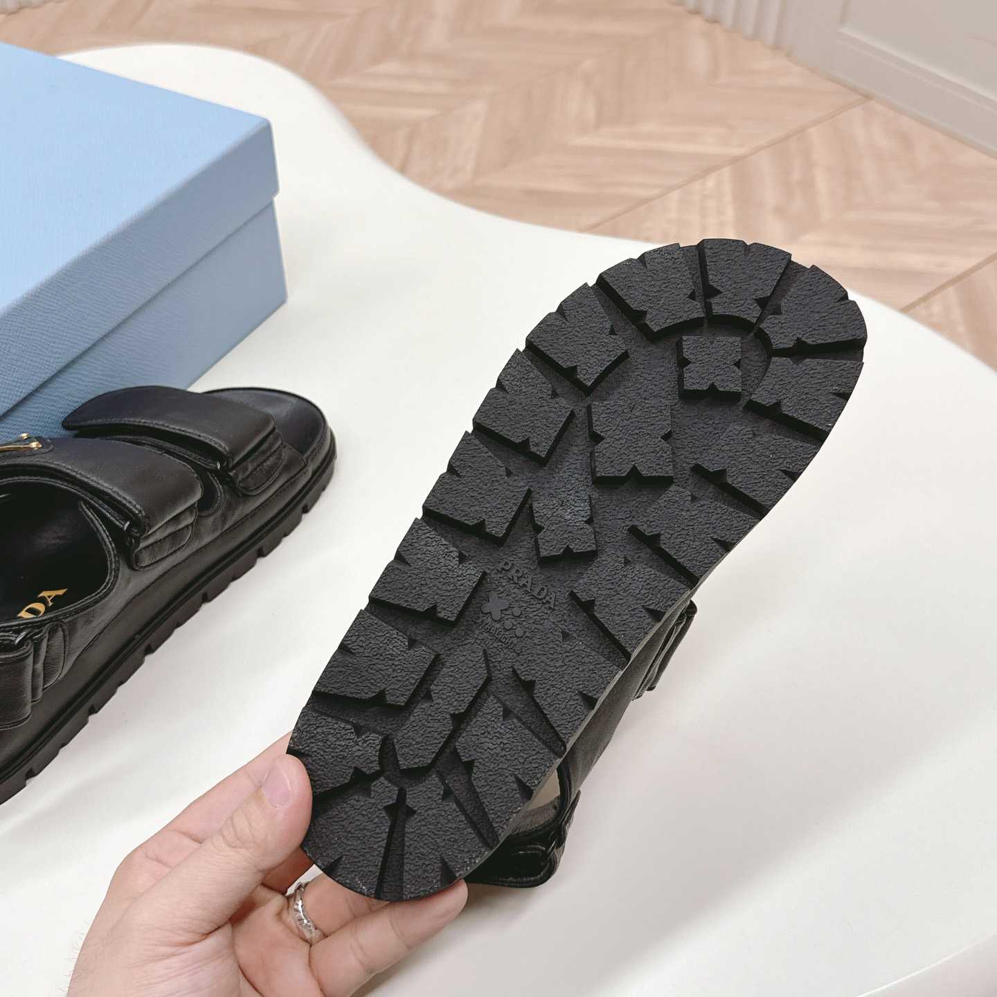 Prada Flat Nappa Leather Sandals - DopestKickz