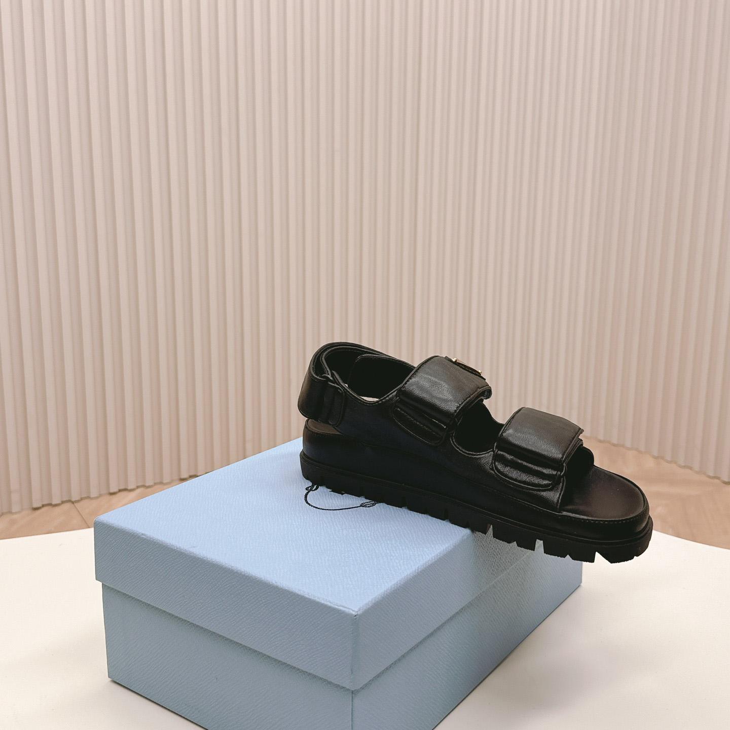 Prada Flat Nappa Leather Sandals - DopestKickz