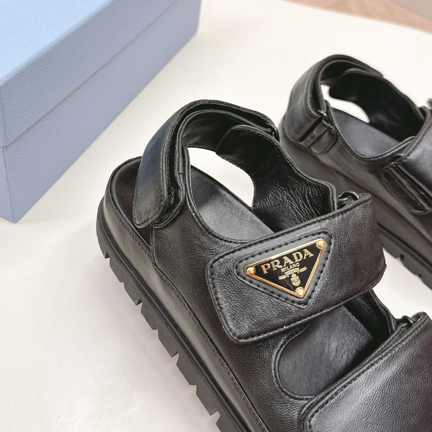 Prada Flat Nappa Leather Sandals - DopestKickz