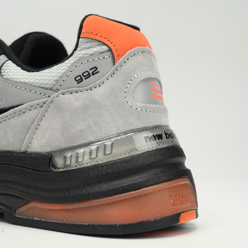 New Balance 992 Gray Orange Sneakers      M992GBO   - DopestKickz