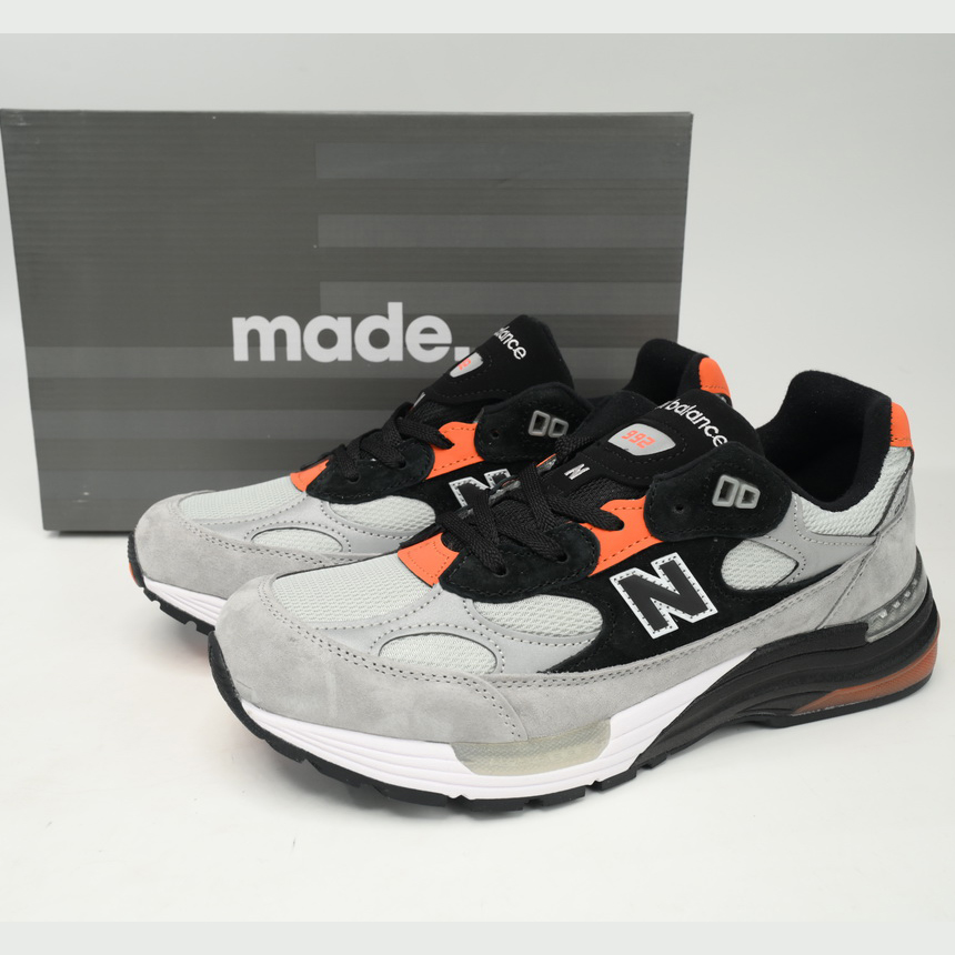 New Balance 992 Gray Orange Sneakers      M992GBO   - DopestKickz
