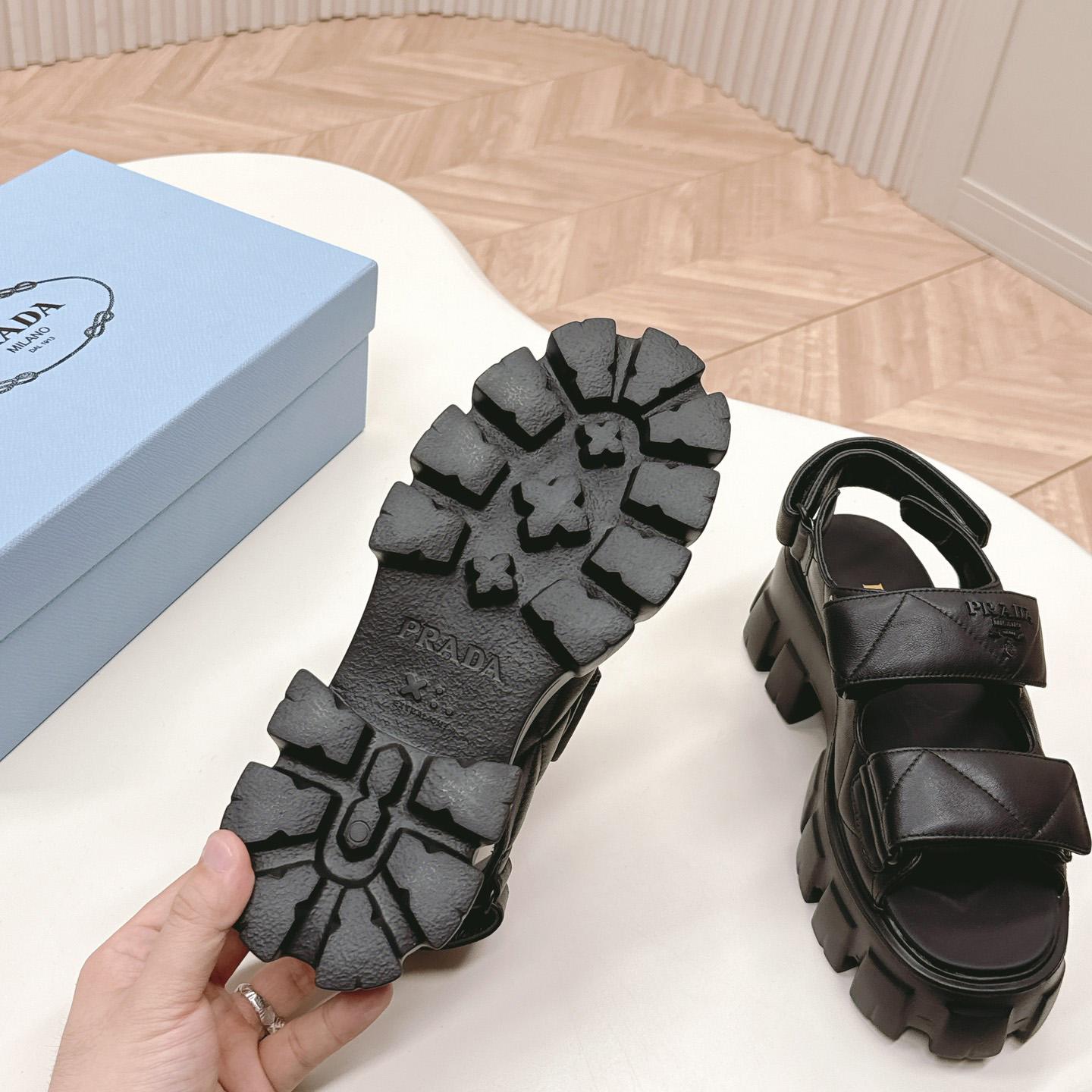 Prada Monolith Nappa Leather Sandals - DopestKickz