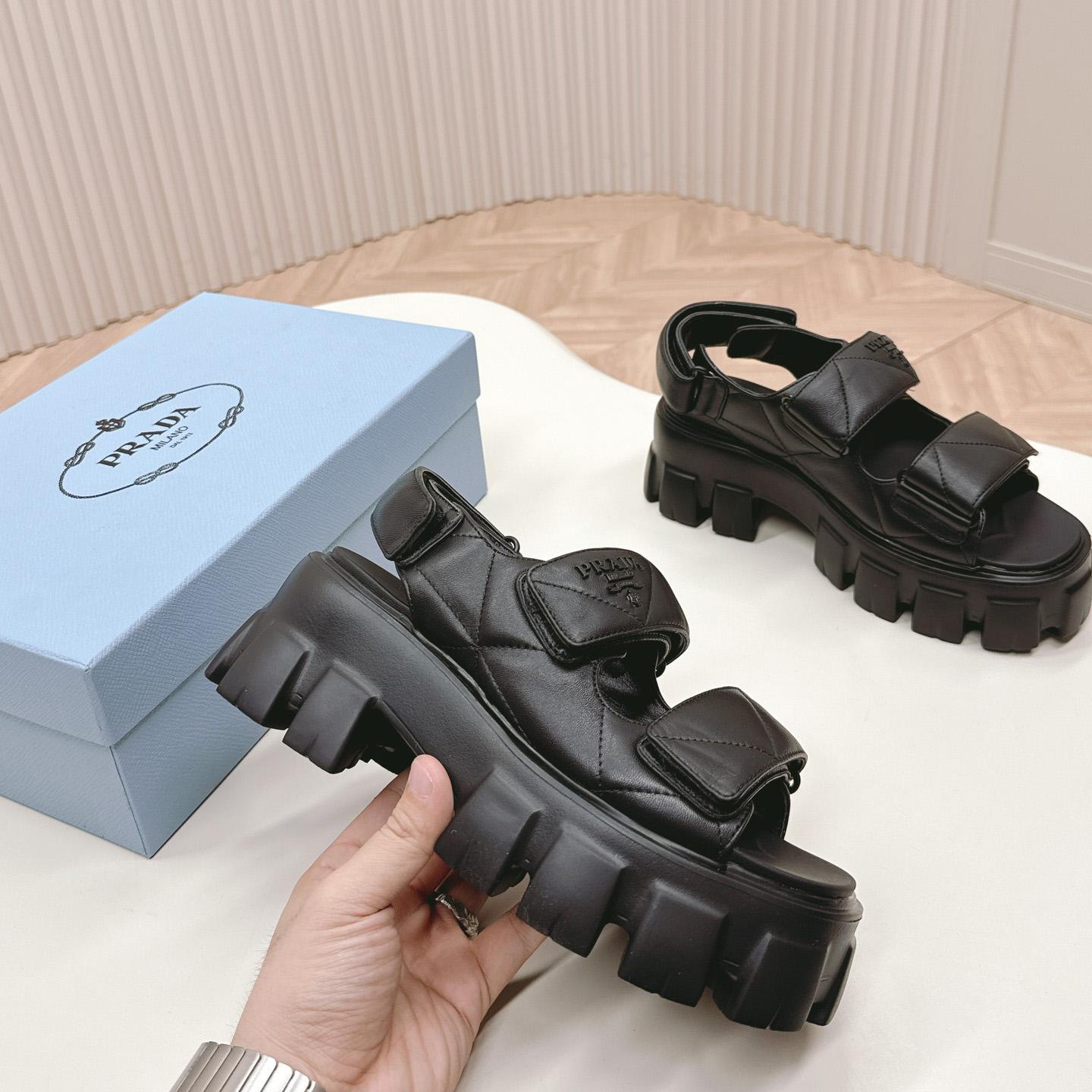 Prada Monolith Nappa Leather Sandals - DopestKickz
