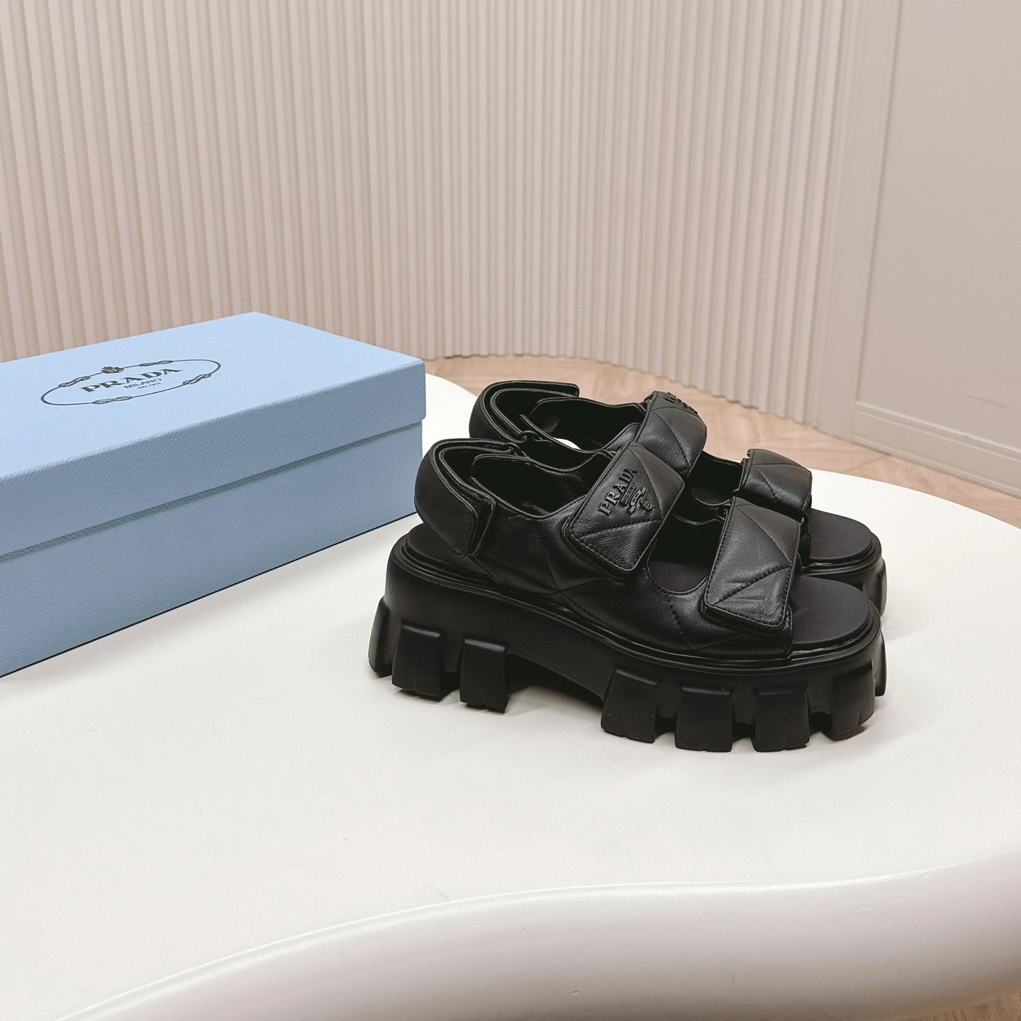 Prada Monolith Nappa Leather Sandals - DopestKickz