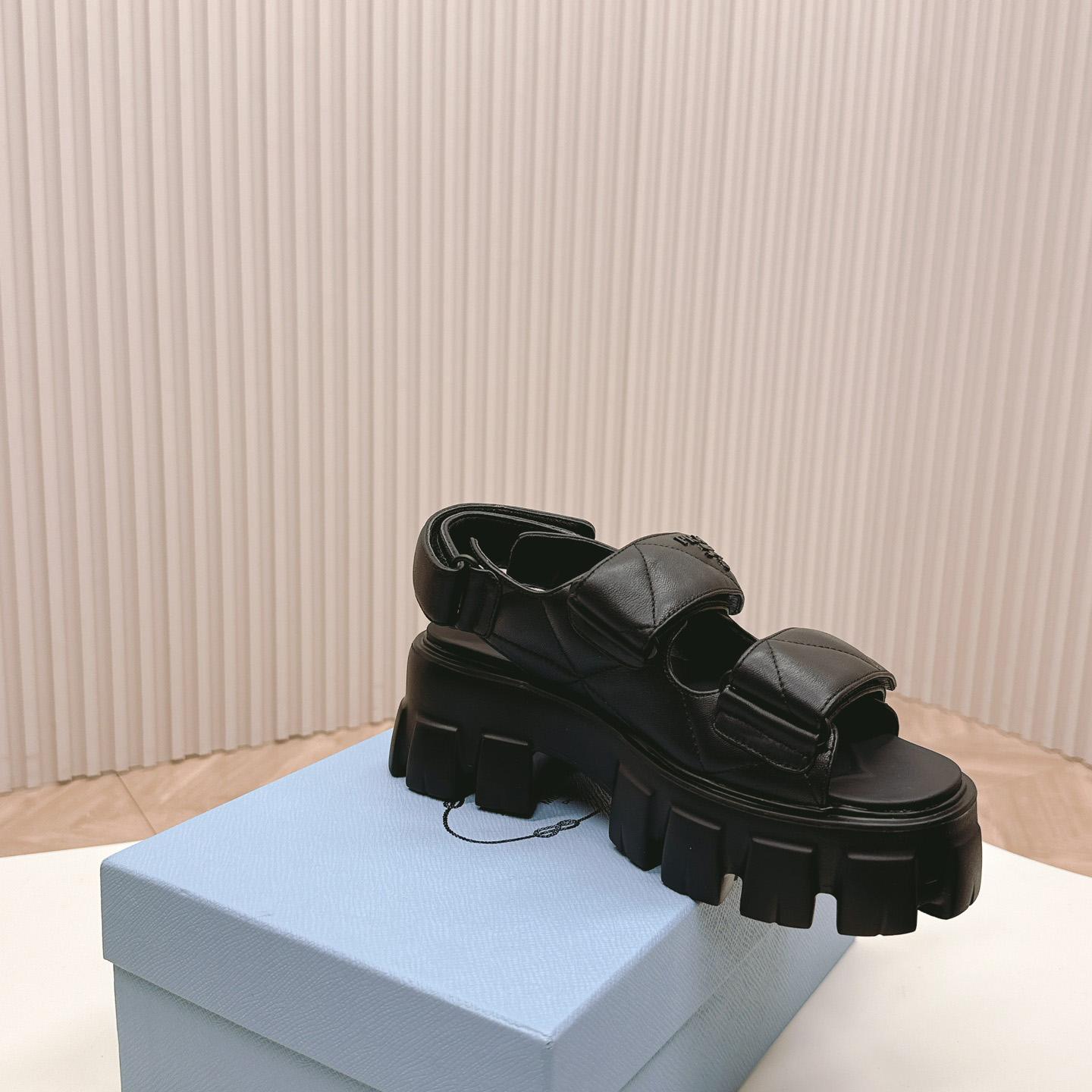 Prada Monolith Nappa Leather Sandals - DopestKickz