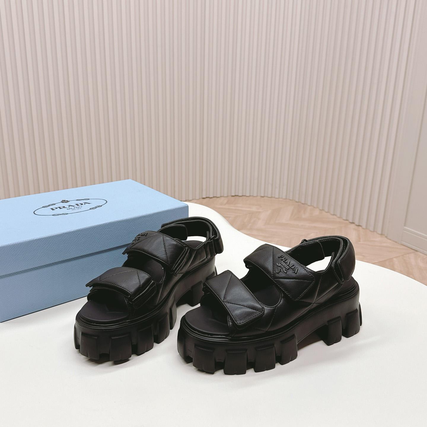 Prada Monolith Nappa Leather Sandals - DopestKickz