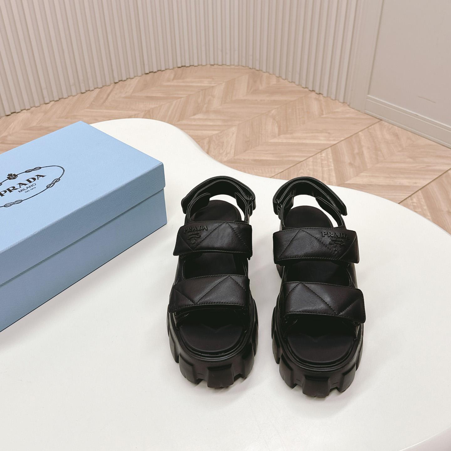 Prada Monolith Nappa Leather Sandals - DopestKickz