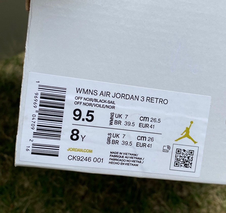 Air Jordan 3 Sneakers   CK9246-001  - DopestKickz