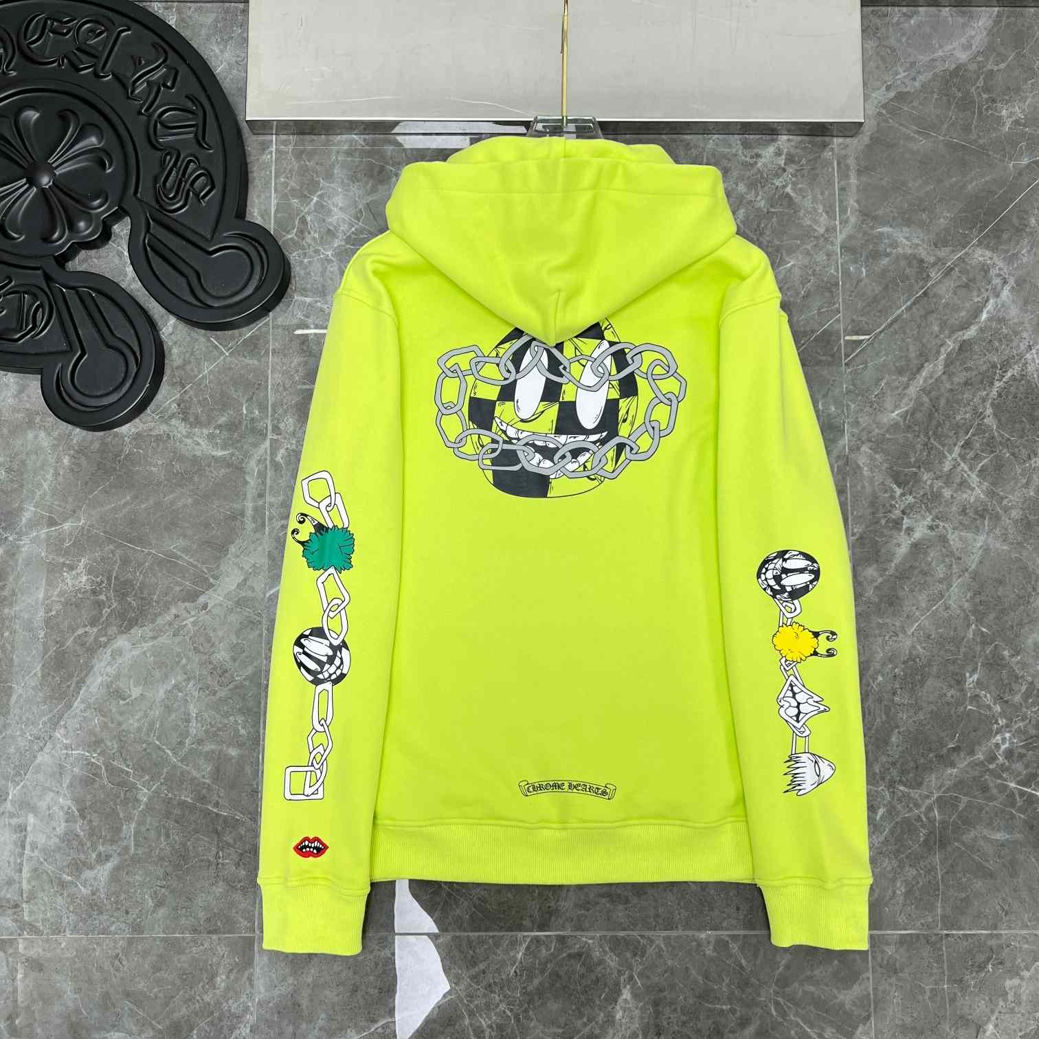 Chrome Heart Matty Boy 'Link' Lime Hoodie - DopestKickz
